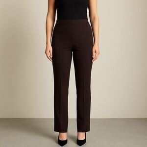 Adrianna Papell Dark Brown Straight Leg Pants